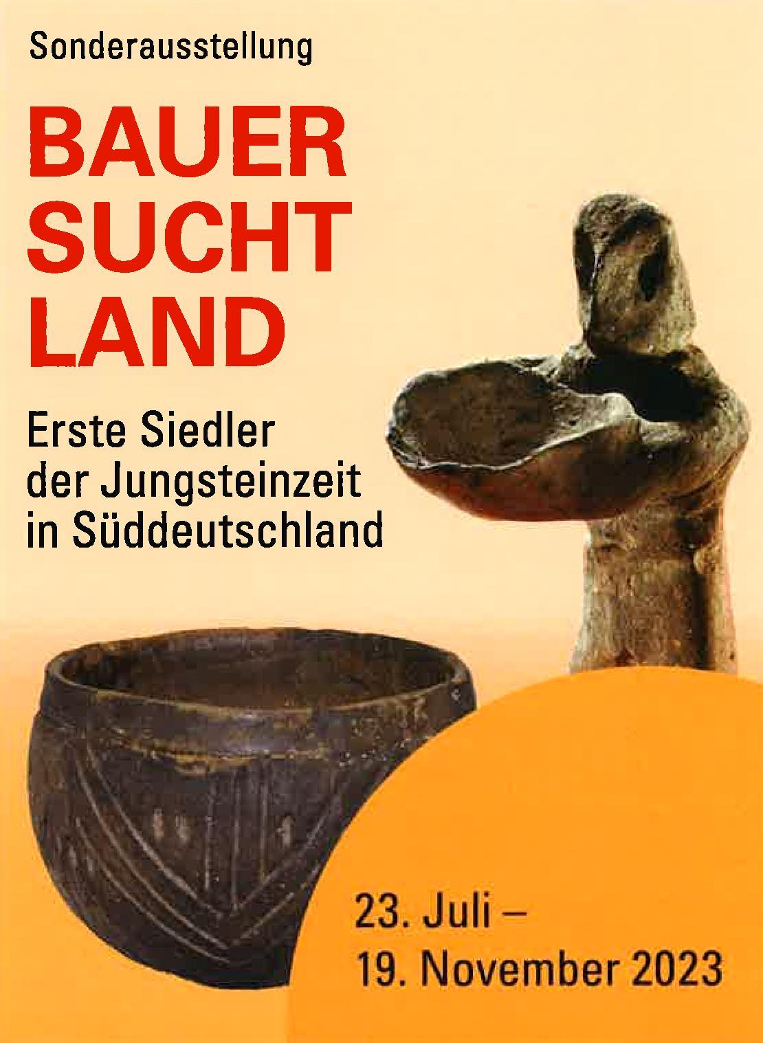 Modell einer bandkeramischen Siedlung im Museum Alzey